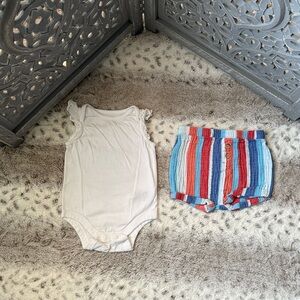 Baby Gap red white and blue stripes set girls 3-6 months Fourth of July party